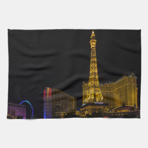 Las Vegas at night Skyline Tea Towel