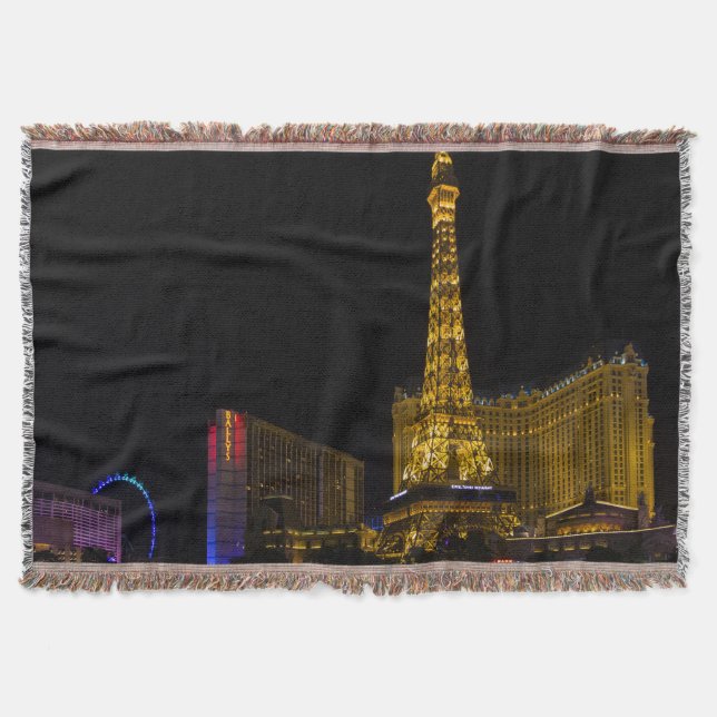 Las Vegas at night  Skyline Throw Blanket (Front)