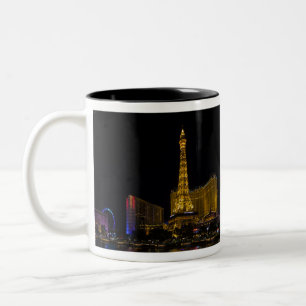 Las Vegas at night Two-Tone Coffee Mug