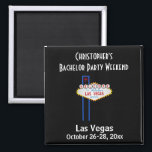 Las Vegas Bachelor Party Guys Weekend Trip Magnet<br><div class="desc">Going to Vegas for your bachelor party?  Then this custom magnet will be the perfect favour for you and the guys!  Personalise with the name and date(s) of your choice.</div>