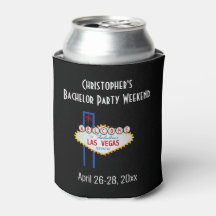 Las Vegas Bachelor Party Trip Favour Beer Can Cool