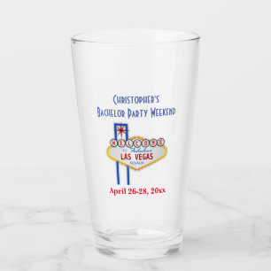 Las Vegas Bachelor Party Trip Favour Beer Pint Glass