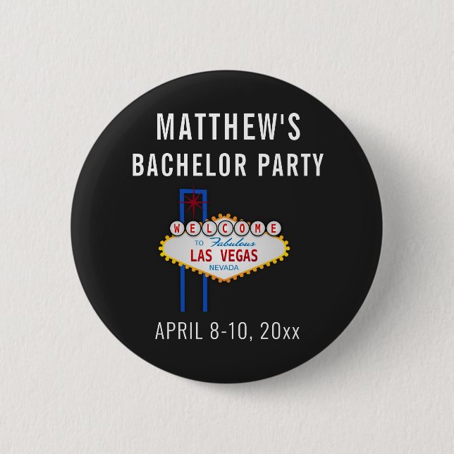 Las Vegas Bachelor Party Wedding Trip Favour 6 Cm Round Badge (Front)