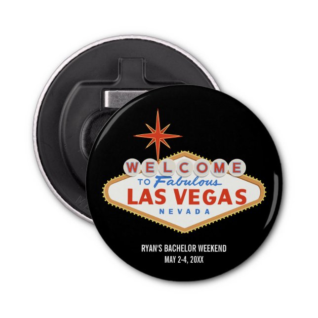 Las Vegas Bachelor Trip Weekend Favour Bottle Opener (Front)