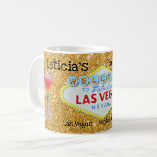Las Vegas Bachelorette gold sparkle Mug