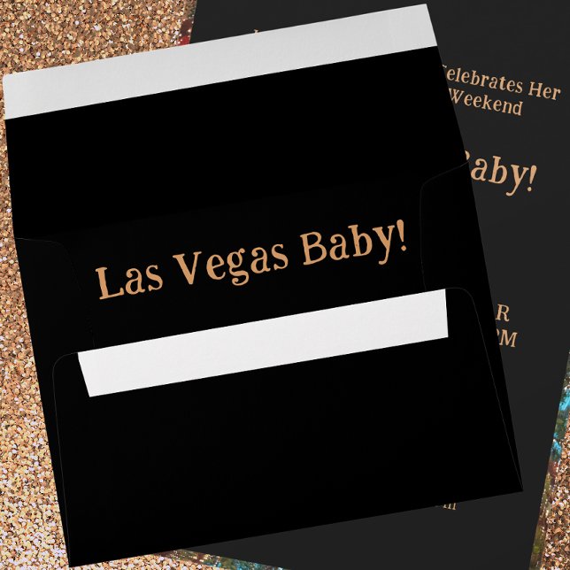 Las Vegas Bachelorette Party Black  Envelope (Back)