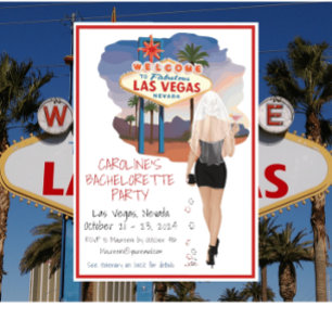 Las Vegas Bachelorette Party Blonde Bride Invitation