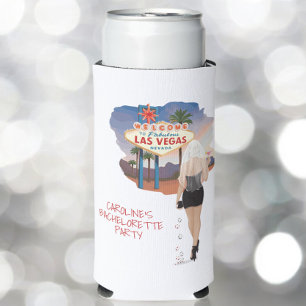 Las Vegas Bachelorette Party Blonde Bride  Seltzer Can Cooler