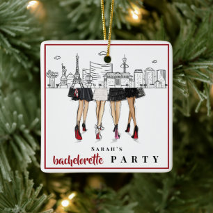 Las Vegas Bachelorette Party Fashion Skyline Ceramic Ornament