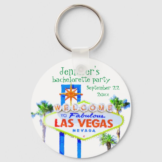 Las Vegas Bachelorette Party Favour Key Ring (Front)