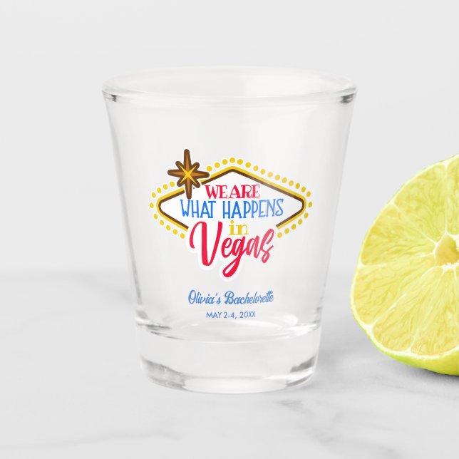 Las Vegas Bachelorette Party Favour Shot Glass (Front)
