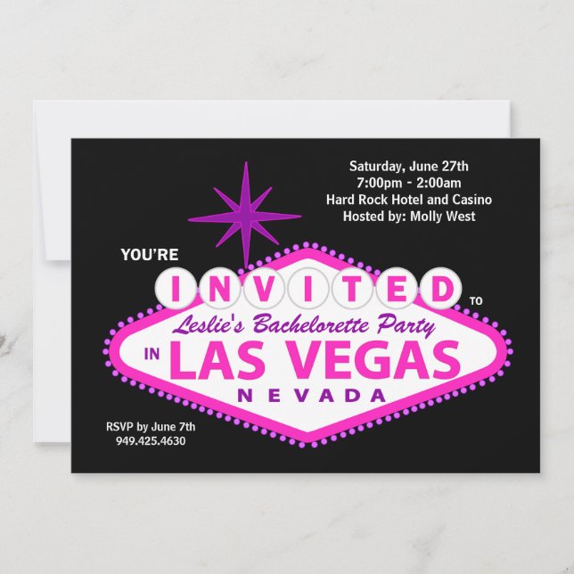 Las Vegas Bachelorette Party Invitation (Front)