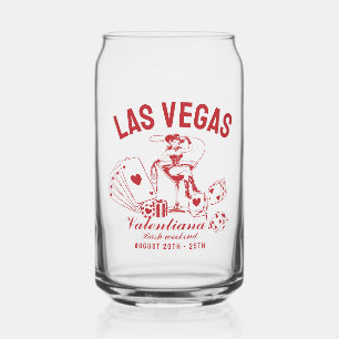 Las Vegas Bachelorette Party Personalised Can Glass