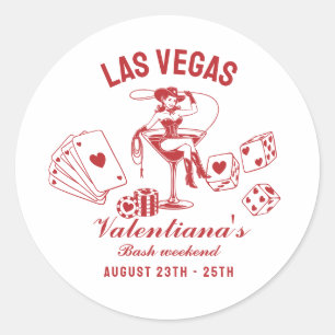 Las Vegas Bachelorette Party Personalised Classic Round Sticker