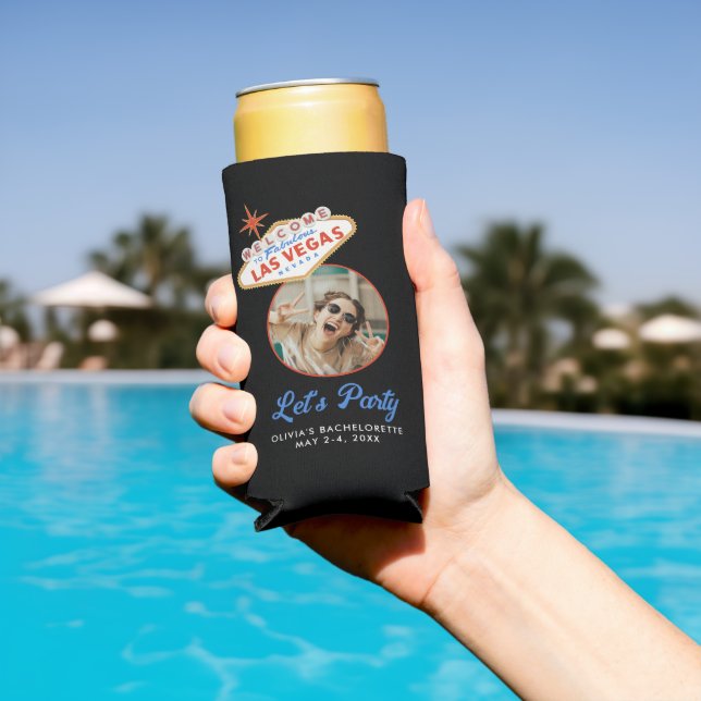 Las Vegas Bachelorette Party Pool Day Favour  Seltzer Can Cooler (In Situ Pool)