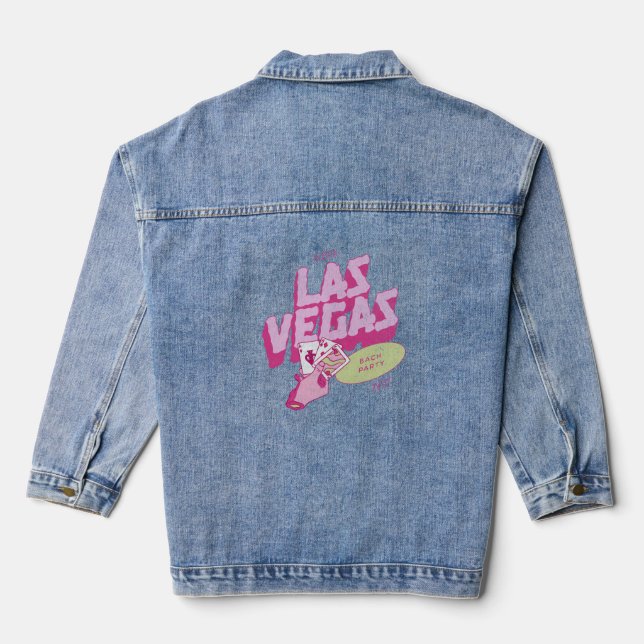 las vegas bachelorette retro denim jacket (Back)