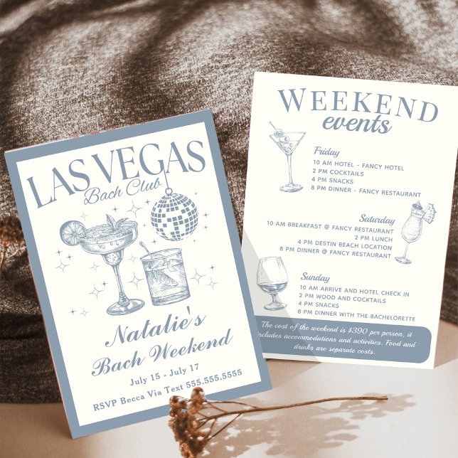 Las Vegas Bachelorette Social Cocktail Itinerary Invitation (Creator Uploaded)