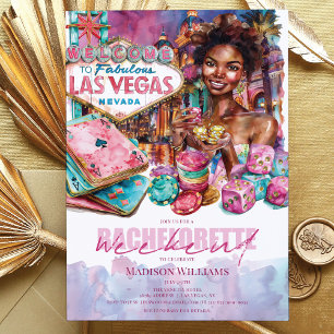 Las Vegas Bachelorette weekend Afro Girl Invitation