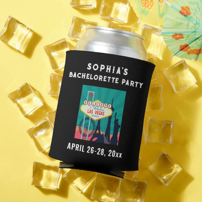 Las Vegas Bacherolette Party Wedding Favour Can Cooler (In Situ Summer)