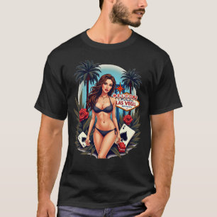 Las Vegas Bikini Girl Cards Dice Souvenir Tee