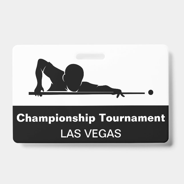 Las Vegas Billiards Budget Event Badge Male Female ID Badge (Front)