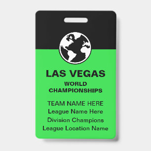 Las Vegas Billiards Championship Bulk Team Badges ID Badge