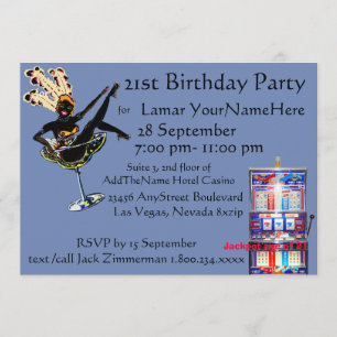 Las Vegas Birthday Boys Night Out Invitation