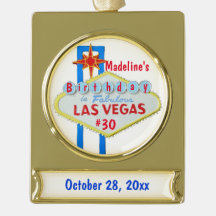Las Vegas Birthday Favour Metal Ornament