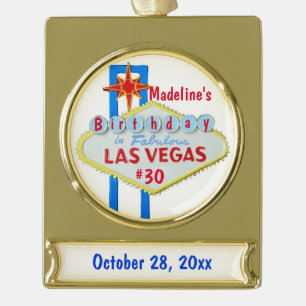 Las Vegas Birthday Favour Metal Ornament