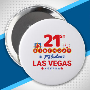 Las Vegas Birthday Party - 21st Birthday In Vegas 10 Cm Round Badge