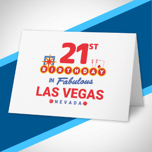 Las Vegas Birthday Party - 21st Birthday In Vegas Card