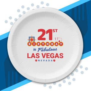 Las Vegas Birthday Party - 21st Birthday In Vegas Paper Plate