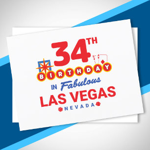 Las Vegas Birthday Party - 34th Birthday In Vegas Postcard