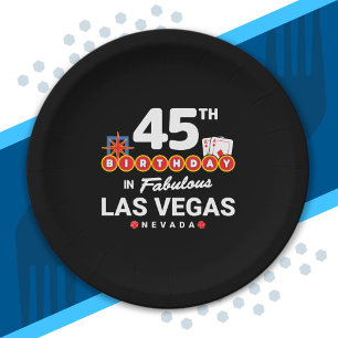 Las Vegas Birthday Party - 45th Birthday In Vegas Paper Plate
