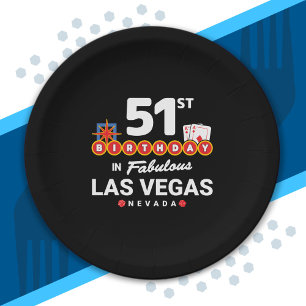 Las Vegas Birthday Party - 51st Birthday In Vegas Paper Plate