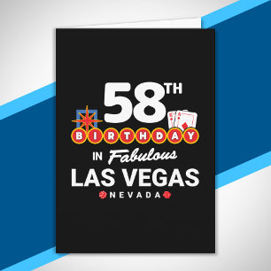 Las Vegas Birthday Party - 58th Birthday In Vegas Card