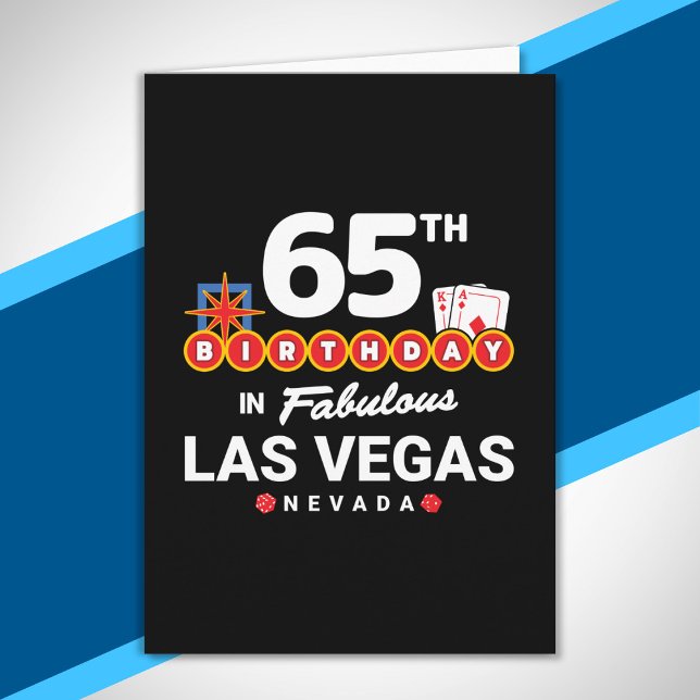 Las Vegas Birthday Party - 65th Birthday In Vegas Card (Creator Uploaded)