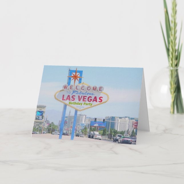 Las Vegas Birthday Party Card (Front)