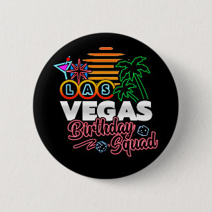 Las Vegas Birthday Party Retro Sun Birthday Squad 6 Cm Round Badge