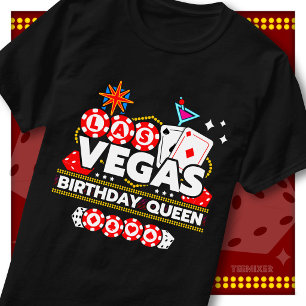 Las Vegas Birthday Queen Casino Party Squad T-Shirt