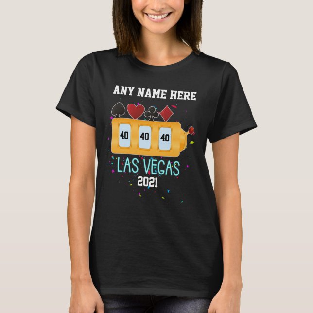 Las Vegas Birthday Slot Machine Custom T-Shirt (Front)