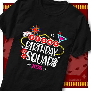 Las Vegas Birthday Squad 2026 Girls Trip Party T-Shirt