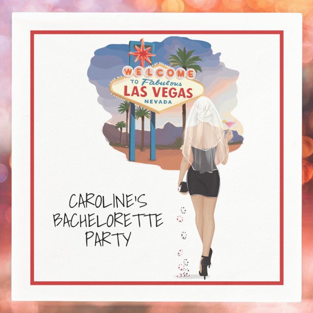 Las Vegas Blonde Bride Personalised Bachelorette  Napkin (Creator Uploaded)