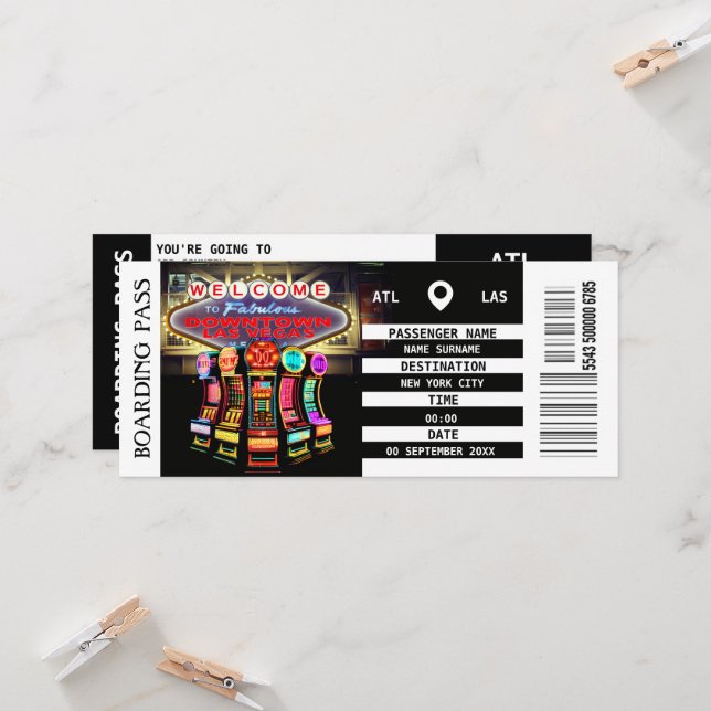 Las Vegas boarding pass weekend getaway girls Invitation (Front/Back In Situ)