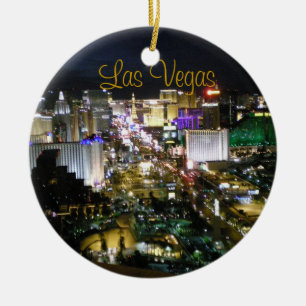 Las Vegas Boulevard Night View Ceramic Tree Decoration