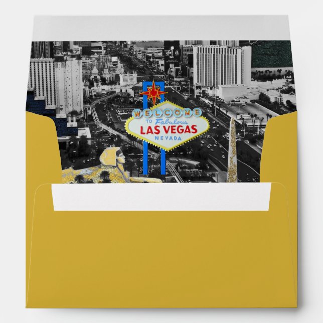 Las Vegas Boulevard Sign Gold Envelope (Back (Bottom))