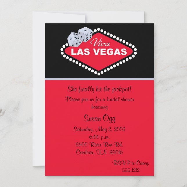 Las Vegas Bridal Shower Invitation (Front)