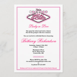 Las Vegas Bridal Shower Invitation - Hot Pink