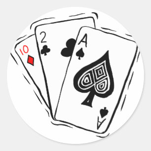 Las Vegas Card Deck Classic Round Sticker