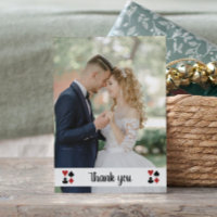 Las Vegas Card Suits Photo Wedding Thank You